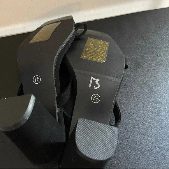 New Wellsfountn black mules block heel y2k style Friends style  90’s look chunky - Picture 5 of 6